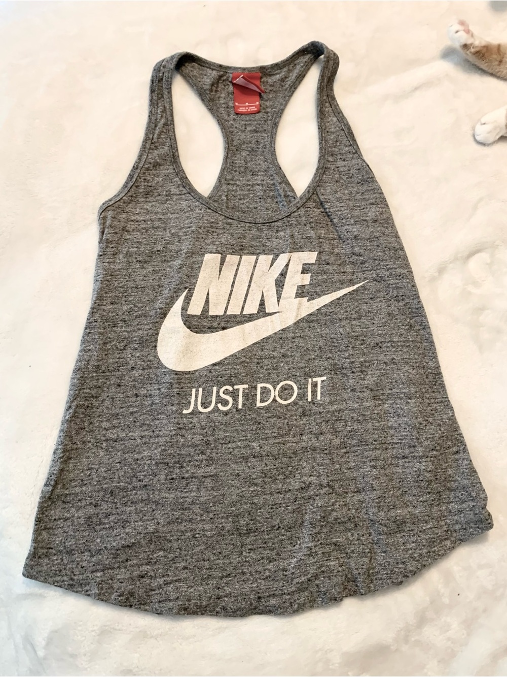 Nike Dark Gray Heather "Just Do It" Racerback Tank Top Size M